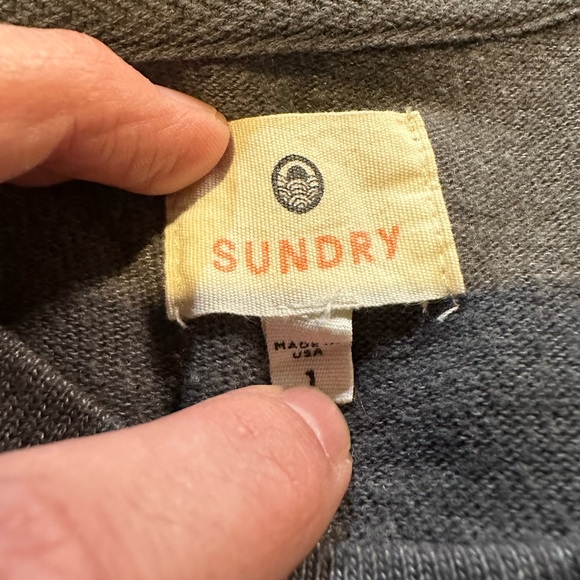 Sundry Side Zip Pullover in Dark Grey - Picture 6 of 7